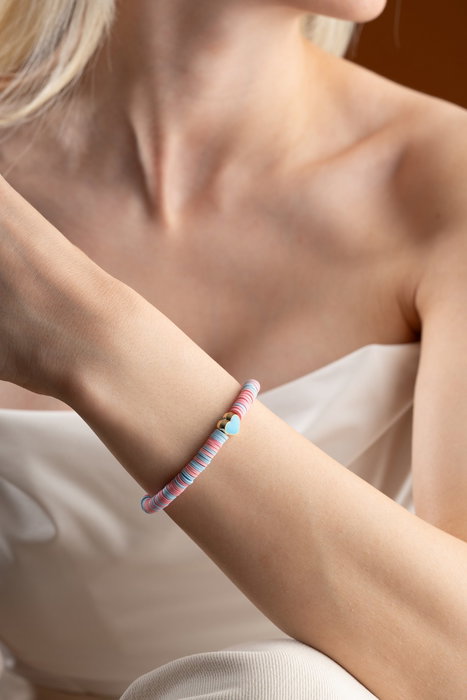 Heliophilia Silver Pulsera Multicolor con Colgante de Aleación de Latón y Cobre